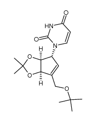 (1'R,2'S,3'R)-1-[2,3-(isopropylidenedioxy)-4-(tert-butoxymethyl)-4-cyclopenten-1-yl]uracil结构式