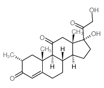 Pregn-4-ene-3,11,20-trione,17,21-dihydroxy-2-methyl-, (2a)- (9CI) structure