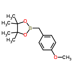 2-(4-甲氧基苄基)-4,4,5,5-四甲基-1,3,2-二氧杂硼烷结构式