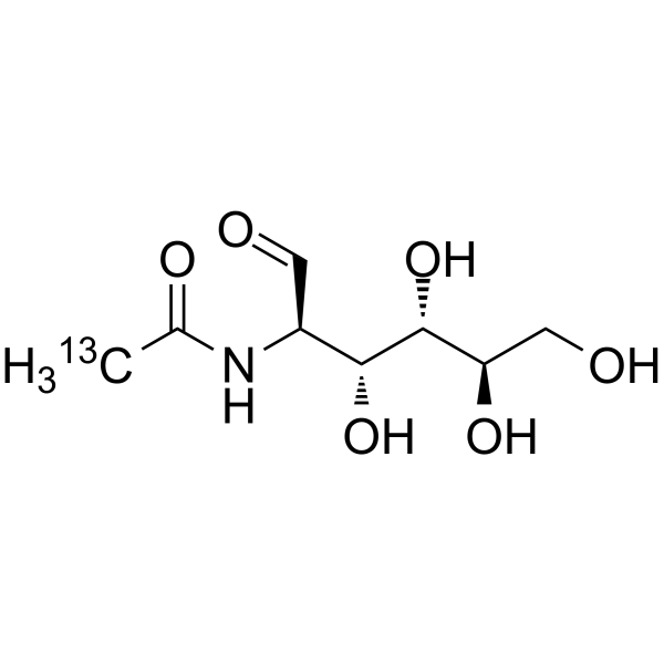 N-乙酰-D-氨基葡萄糖 13C-2结构式
