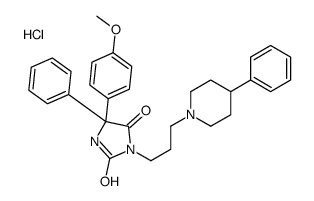 5-(4-methoxyphenyl)-5-phenyl-3-[3-(4-phenylpiperidin-1-yl)propyl]imidazolidine-2,4-dione,hydrochloride Structure