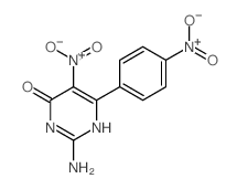 2-amino-5-nitro-6-(4-nitrophenyl)-1H-pyrimidin-4-one结构式