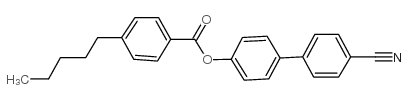 戊基苯甲酸对氰基联苯酚酯结构式