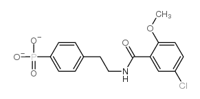 对[2-[(5-氯-2-甲氧基苯甲酰基)氨基]乙基]苯膦酸酯结构式
