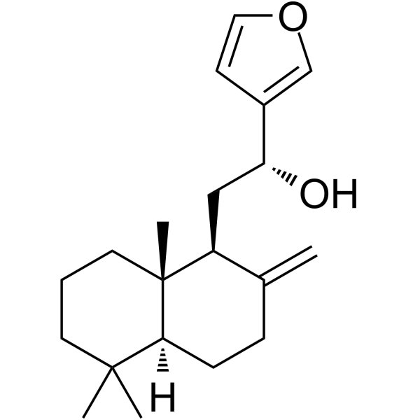 15,16-环氧-12R-羟基赖百当-8(17),13(16),14-三烯结构式