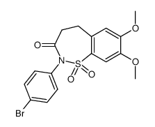 2-(4-bromo-phenyl)-7,8-dimethoxy-1,1-dioxo-1,2,4,5-tetrahydro-1λ6-benzo[f][1,2]thiazepin-3-one结构式