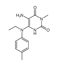 5-amino-6-(N-ethyl-4-methyl-anilino)-3-methyl-1H-pyrimidine-2,4-dione结构式