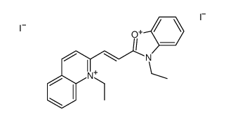 3-ethyl-2-[2-(1-ethylquinolin-1-ium-2-yl)ethenyl]-1,3-benzoxazol-3-ium,diiodide结构式
