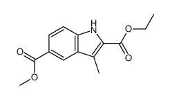2-O-ethyl 5-O-methyl 3-methyl-1H-indole-2,5-dicarboxylate结构式