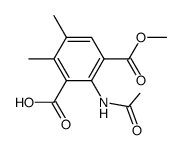 2-Acetamido-5,6-dimethyl-3-methoxycarbonylbenzoic Acid结构式