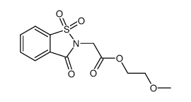 2-methoxyethyl 2-(1,1-dioxido-3-oxobenzo[d]isothiazol-2(3H)-yl)acetate Structure