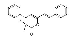3,3-dimethyl-4-phenyl-6-(2-phenylethenyl)-4H-pyran-2-one结构式