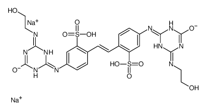 disodium,5-[[6-(2-hydroxyethylamino)-4-oxo-1H-1,3,5-triazin-2-yl]amino]-2-[2-[4-[[6-(2-hydroxyethylamino)-4-oxo-1H-1,3,5-triazin-2-yl]amino]-2-sulfonatophenyl]ethenyl]benzenesulfonate结构式