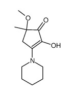 2-hydroxy-5-methoxy-5-methyl-3-piperidino-cyclopent-2-enone结构式
