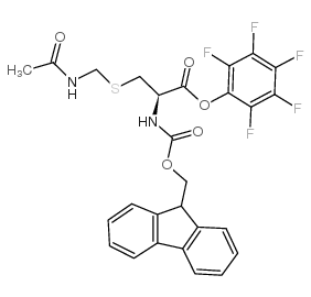 N-芴甲氧羰基-S-乙酰胺基甲基-L-半胱氨酸五氟苯酯结构式