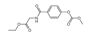 N-(4-methoxycarbonyloxy-benzoyl)-glycine ethyl ester结构式