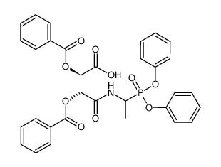(2R,3R)-2,3-bis(benzoyloxy)-4-((1-(diphenoxyphosphoryl)ethyl)amino)-4-oxobutanoic acid结构式