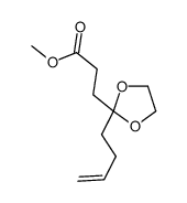 methyl 3-(2-but-3-enyl-1,3-dioxolan-2-yl)propanoate结构式