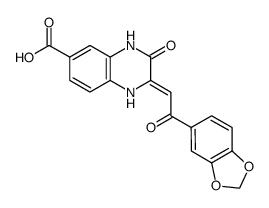 2-[2-(1,3-benzodioxol-5-yl)-2-oxoethylidene]-3-oxo-1,4-dihydroquinoxaline-6-carboxylic acid Structure