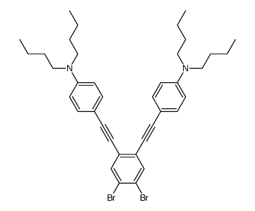 1,2-dibromo-4,5-bis[(4-(N,N-dibutylamino)phenyl)ethynyl]benzene结构式