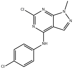 6-氯-N-(4-氯苯基)-1-甲基-1H-吡唑并[3,4-D]嘧啶-4-胺结构式