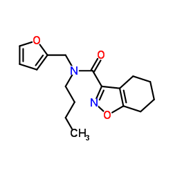 N-Butyl-N-(2-furylmethyl)-4,5,6,7-tetrahydro-1,2-benzoxazole-3-carboxamide结构式
