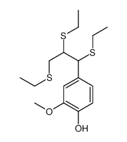 2-methoxy-4-[1,2,3-tris(ethylsulfanyl)propyl]phenol结构式