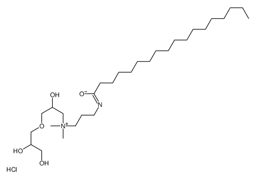 [3-(2,3-dihydroxypropoxy)-2-hydroxypropyl]-dimethyl-[3-(octadecanoylamino)propyl]azanium,chloride Structure