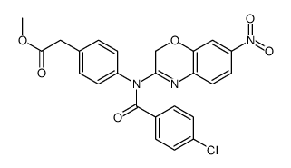 methyl 2-[4-[(4-chlorobenzoyl)-(7-nitro-2H-1,4-benzoxazin-3-yl)amino]phenyl]acetate结构式