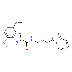 4,7-Dimethoxy-1-methyl-N-[3-([1,2,4]triazolo[4,3-a]pyridin-3-yl)propyl]-1H-indole-2-carboxamide结构式