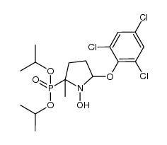 diisopropyl (1-hydroxy-2-methyl-5-(2,4,6-trichlorophenoxy)pyrrolidin-2-yl)phosphonate Structure