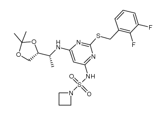 N-[2-[(2,3-difluorobenzyl)thio]-6-({(1R)-1-[(4R)-2,2-dimethyl-1,3-dioxolan-4-yl]ethyl}amino)pyrimidin-4-yl]azetidine-1-sulfonamide Structure