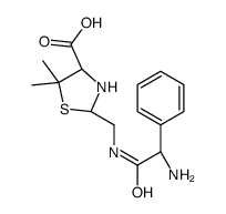 (4S)-2-({[(2R)-2-Amino-2-phenylacetyl]amino}methyl)-5,5-dimethyl- 1,3-thiazolidine-4-carboxylic acid Structure