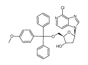 4-Chloro-1-(2-deoxy-5-O-(4-methoxytrityl)-β-D-erythropentofuranosyl)-1H-imidazo(4,5-c)pyridine Structure