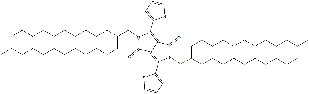2,5-双(2-癸基十四烷)-3,6-二(噻吩-2-基)吡咯并[3,4-C]吡咯-1,4(2H,5H)-二酮结构式