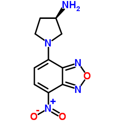 (R)-(-)-NBD-APy [即(R)-(-)-4-硝基-7-(3-氨基吡咯烷-1-基)-2,1,3-苯并恶二唑]结构式
