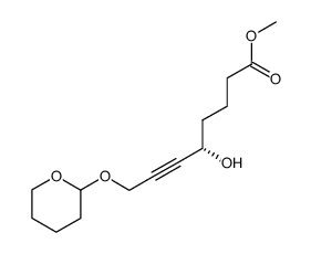 (5S)-methyl 5-hydroxy-8-(tetrahydropyran-2-yloxy)-6-octynoate结构式
