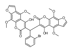 6-[(2-bromophenyl)-(5-hydroxy-4,9-dimethoxy-7-oxofuro[3,2-g]chromen-6-yl)methyl]-5-hydroxy-4,9-dimethoxyfuro[3,2-g]chromen-7-one结构式
