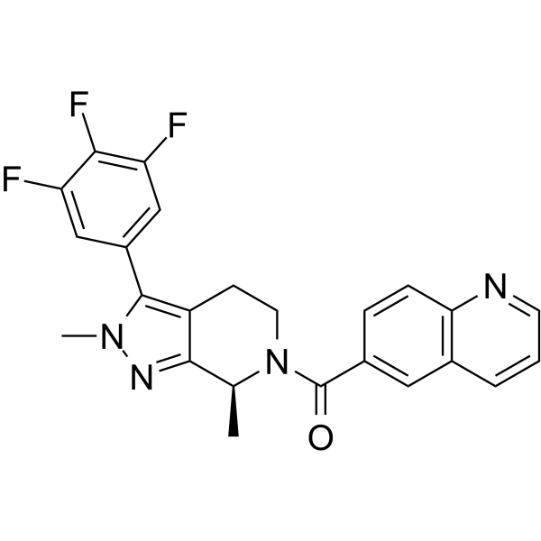 Methanone, 6-quinolinyl[(7S)-2,4,5,7-tetrahydro-2,7-dimethyl-3-(3,4,5-trifluorophenyl)-6H-pyrazolo[3,4-c]pyridin-6-yl]-结构式