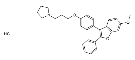 1-[3-[4-(6-methoxy-2-phenyl-1-benzofuran-3-yl)phenoxy]propyl]pyrrolidine,hydrochloride Structure
