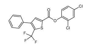 2,4-二氯苯基4-苯基-5-(三氟甲基)噻吩-2-羧酸结构式