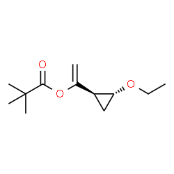 Propanoic acid, 2,2-dimethyl-, 1-[(1R,2R)-2-ethoxycyclopropyl]ethenyl ester, rel- (9CI) structure
