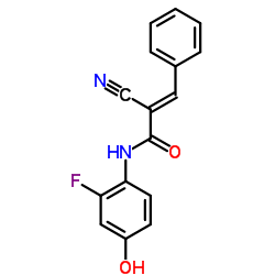(2E)-2-Cyano-N-(2-fluoro-4-hydroxyphenyl)-3-phenylacrylamide结构式