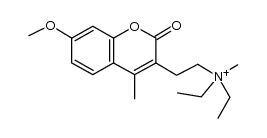 3-[2-(N,N-diethyl-N-methylammonium)-ethyl]-7-methoxy-4-methylcoumarin结构式