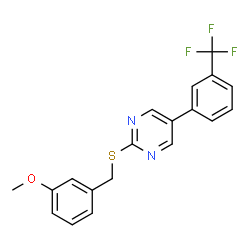 2-[(3-Methoxybenzyl)sulfanyl]-5-[3-(trifluoromethyl)phenyl]pyrimidine Structure