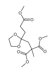 dimethyl 2-((2-(3-methoxy-3-oxopropyl)-1,3-dioxolan-2-yl)methyl)-2-methylmalonate Structure