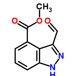 3-甲酸基-4-吲唑羧酸甲酯结构式