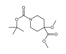 1-叔丁基 4-甲基 4-甲氧基哌啶-1,4-二羧酸结构式