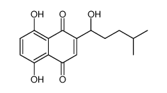 5,8-dihydroxy-2-(1-hydroxy-4-methylpentyl)-1,4-naphthoquinone Structure