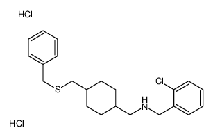 1-[4-(benzylsulfanylmethyl)cyclohexyl]-N-[(2-chlorophenyl)methyl]methanamine,dihydrochloride Structure